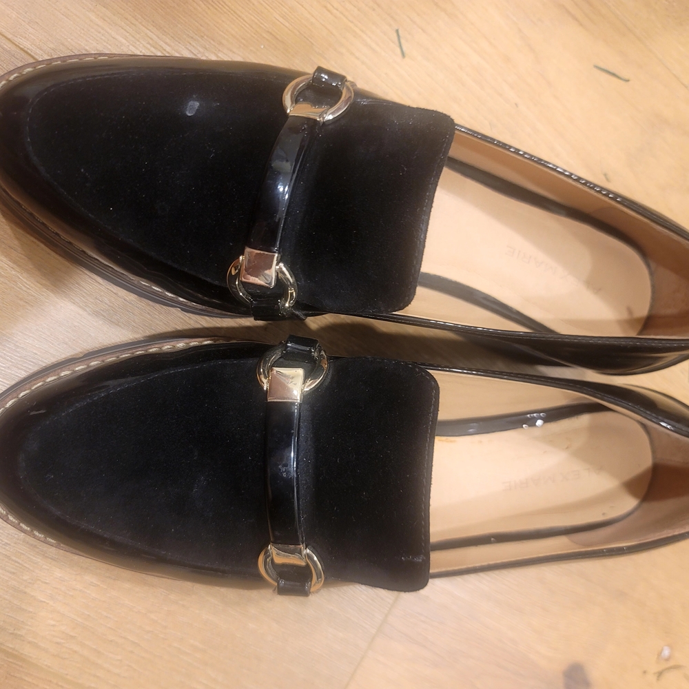 Alex Marie Black and Gold Platform Shoes